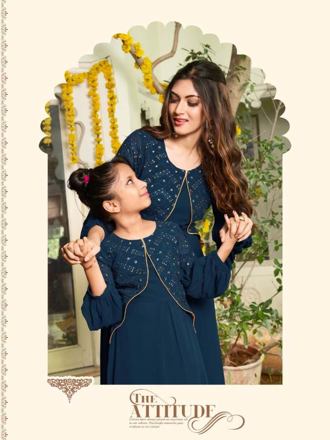 Me And Mom 4 Designer Festive Wear Georgette Heavy Mother Daughter Collection